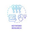 2D gradient keyword research line icon concept Royalty Free Stock Photo