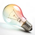 Gradient light bulb with electricity isolated on transparent background Royalty Free Stock Photo