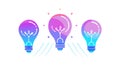 Gradient Lightbulbs Set: Vibrant Creative Ideas, vector design Generative AI Royalty Free Stock Photo