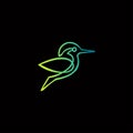 Gradient line bird vector logo template Royalty Free Stock Photo