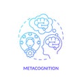 Gradient line icon metacognition concept