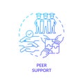 Gradient line icon peer support concept