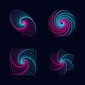 Gradient line spiral designs elements