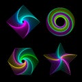 Gradient line spiral designs elements, vector illustration.