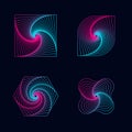 Gradient line spiral designs elements