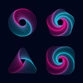 Gradient line spiral designs elements