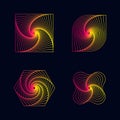 Gradient line spiral designs elements