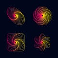 Gradient line spiral designs elements