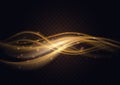 Gradient luxury golden color wave, abstract light effect , dynamic translucent soft stream motion