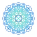 Gradient mandala. Circle ethnic ornament. Hand drawn traditional indian round element. Spiritual meditation yoga henna