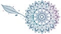 Gradient Mandala with Feather Accent Flat Vector, vector design Generative AI Royalty Free Stock Photo