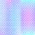 Gradient mermaid background with holographic scales.