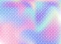 Gradient mermaid background with holographic scales.