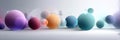 Gradient Minimal Tech Spheres Create a Modern Visual Effect on a Soft Light Background in an Abstract Composition Royalty Free Stock Photo