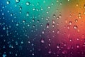 Gradient mixed colors backdrop adorned with delicate small raindrops