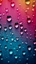 Gradient mixed colors backdrop adorned with delicate small raindrops