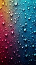 Gradient mixed colors backdrop adorned with delicate small raindrops