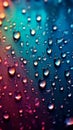 Gradient mixed colors backdrop adorned with delicate small raindrops