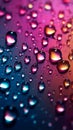 Gradient mixed colors backdrop adorned with delicate small raindrops