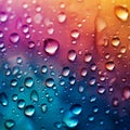 Gradient mixed colors backdrop adorned with delicate small raindrops