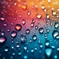 Gradient mixed colors backdrop adorned with delicate small raindrops