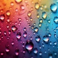 Gradient mixed colors backdrop adorned with delicate small raindrops