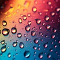 Gradient mixed colors backdrop adorned with delicate small raindrops