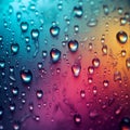 Gradient mixed colors backdrop adorned with delicate small raindrops