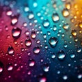 Gradient mixed colors backdrop adorned with delicate small raindrops