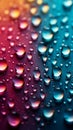 Gradient mixed colors backdrop adorned with delicate small raindrops