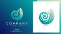 Gradient modern sea oyster logo design template. Simple shell fish logo vector. Royalty Free Stock Photo