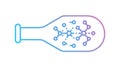 Gradient Molecular Flask for Biotechnology, vector design Generative AI Royalty Free Stock Photo