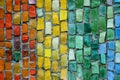 The gradient from the mosaic. small multi-colored tiles as an abstract background. Soviet mosaic. rainbow background Royalty Free Stock Photo