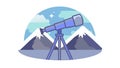 Gradient Mountain Telescope: Stylish Nature Observation, vector design Generative AI Royalty Free Stock Photo
