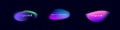 Gradient neon color sphere. Round holographic gradients. Glowing bright liquid gradient shape. Curved line for banner