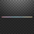 Gradient neon line frame. Glowing borders isolated on a transparent background. Royalty Free Stock Photo