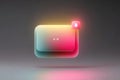 Gradient Notification Icon with Glowing Bell, Modern Design Royalty Free Stock Photo