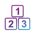 Gradient number blocks icon in purple and blue tones Vector Royalty Free Stock Photo