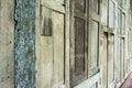 Gradient old wood art wall decoration with window panel texture background Royalty Free Stock Photo