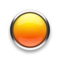 This is a gradient orange button with a metallic border and shiny effect Royalty Free Stock Photo