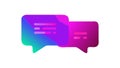 Gradient Overlapping Speech Bubbles Icon, Dynamic Chat, vector design Generative AI Royalty Free Stock Photo