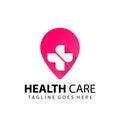 Gradient Pin Health Care Plus Positiv Modern Logo Design Template Vector Royalty Free Stock Photo