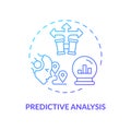2D gradient predictive analysis line icon concept