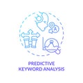 2D gradient predictive keyword analysis icon concept