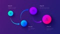 Gradient Process Infographic Vector with 4 Steps. Modern Circular Flow for Business, Strategy, Planning and Data Visualization on Royalty Free Stock Photo
