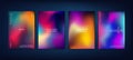 Gradient psychedelic banners. Modern abstract hologram. Phone display wallpaper. Blurred colors. Smartphone bright Royalty Free Stock Photo