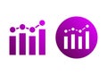 Gradient Purple Chart Analytics Flat Colored Illustration for Data and Business Report Concept Royalty Free Stock Photo