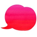 Gradient red and pink watercolor speech bubbles with clipping path on white background Royalty Free Stock Photo