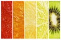 Gradient from red to green color fruit citrus stripe collection Royalty Free Stock Photo