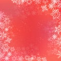 Gradient red winter square banner background with snowflake Royalty Free Stock Photo